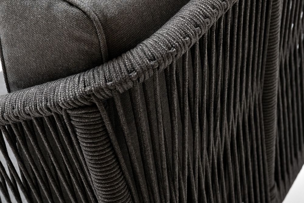 "Канны" модульная угловая лаунж-зона из роупа (веревки), цвет темно-серый