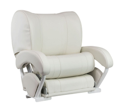 Кресло с перекидной спинкой и болстером, обивка винил, цвет белый