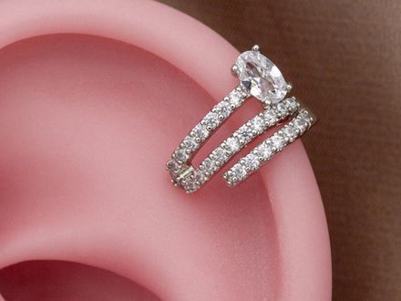 Кафф "Капелька" со стразами