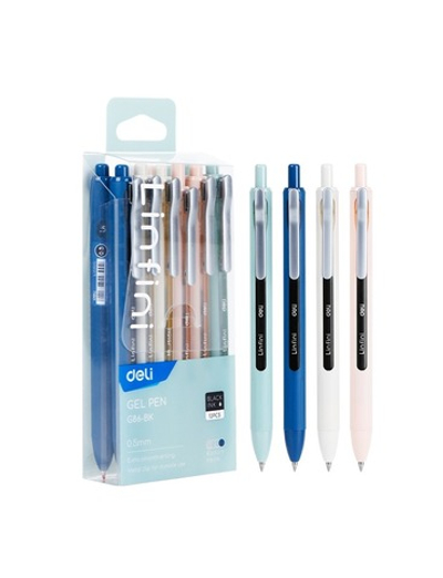 Ручка гелевая автомат Deli Linfini EG86-BK 0.5мм, черная