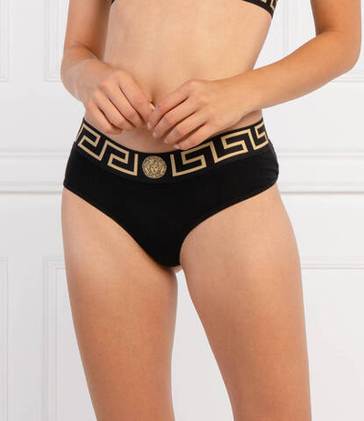 бразильские трусики Versace - черный(AUD01071 A232741)