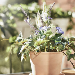 IKEA MUSKOTBLOMMA  (ИКЕА МУСКОТБЛОММА)  -  Цветочный горшок с блюдцем, терракота для помещений/открытого грунта, 12 см