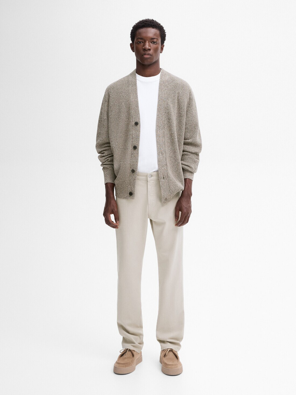 Massimo Dutti Зауженные брюки с отделкой под деним, серый