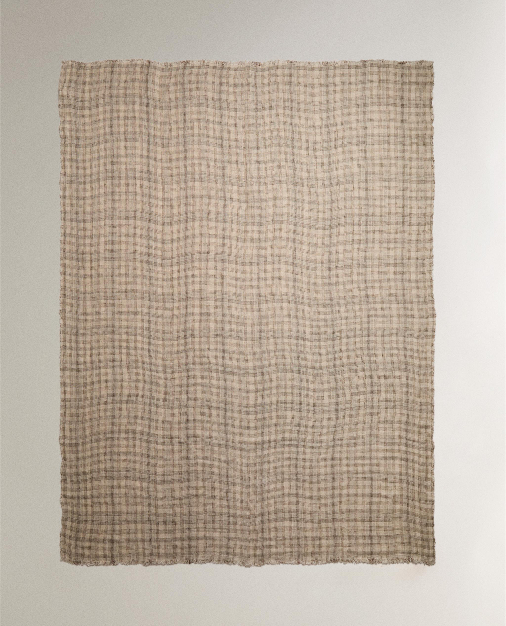 Zara Home плед из льна, зелёный, 140x190 см