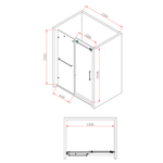 Душевая дверь в нишу EGO, 130x195, разворот левый, профиль хром, стекло прозрачное, ST-EGO13-LTRCR