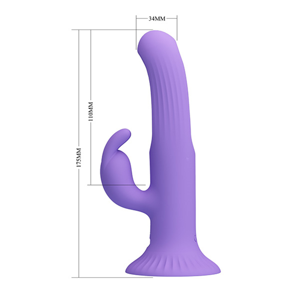 Сиреневый вибратор-кролик 17,5см c функцией фингеринга Pretty Love Killmoulis Rabbit Vibrator BW-500064