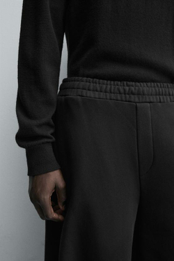 ZARA БРЮКИ BALLOON С ДЕКОРАТИВНЫМИ ШВАМИ, ЧЕРНЫЙ