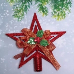 Звезда на ёлку «Классика» с бантом 9,5 см, Красный