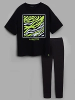 Летний костюм для девочки с леггинсами