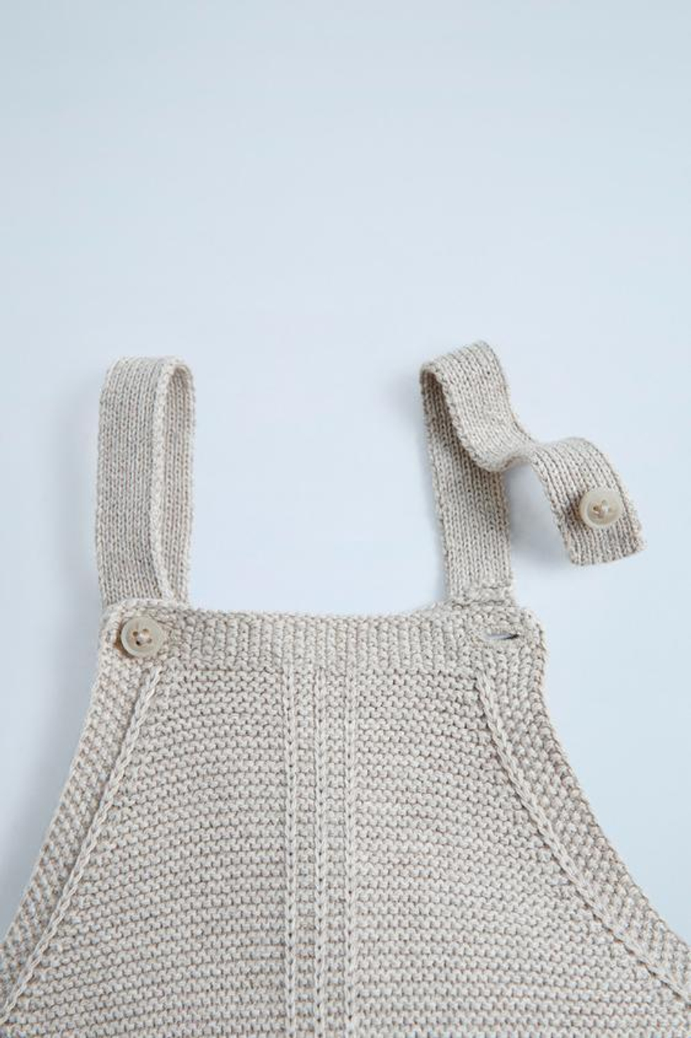 ZARA ТРИКОТАЖНЫЙ КОМБИНЕЗОН, ПЕСОЧНЫЙ С МЕЛАНЖЕВЫМ ЭФФЕКТОМ