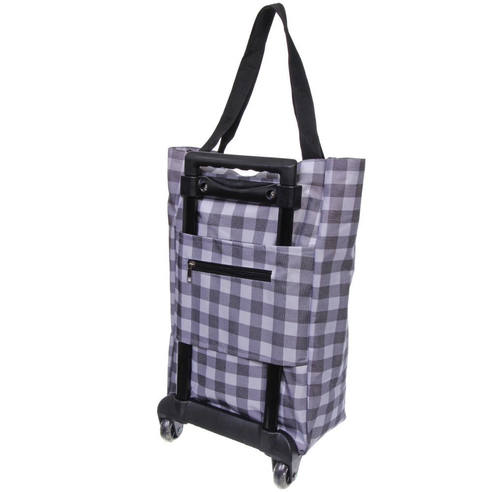 Тележка хозяйственная с сумкой (83*28*17см, колеса 5 см, грузоподъемность до 15 кг) клетка SYD-025