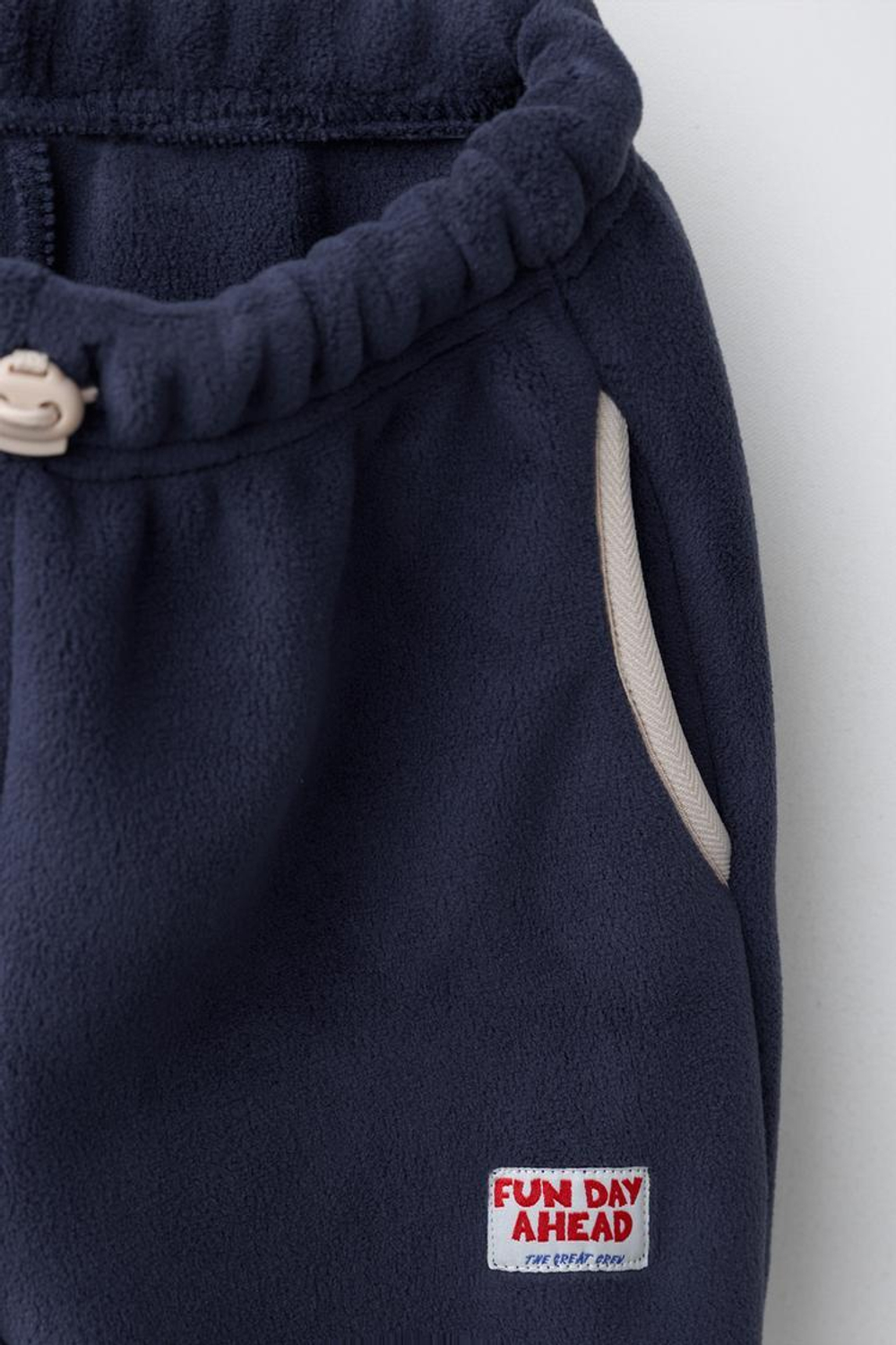 ZARA БРЮКИ-ДЖОГГЕРЫ ИЗ ФЛИСА, МОРСКОЙ СИНИЙ