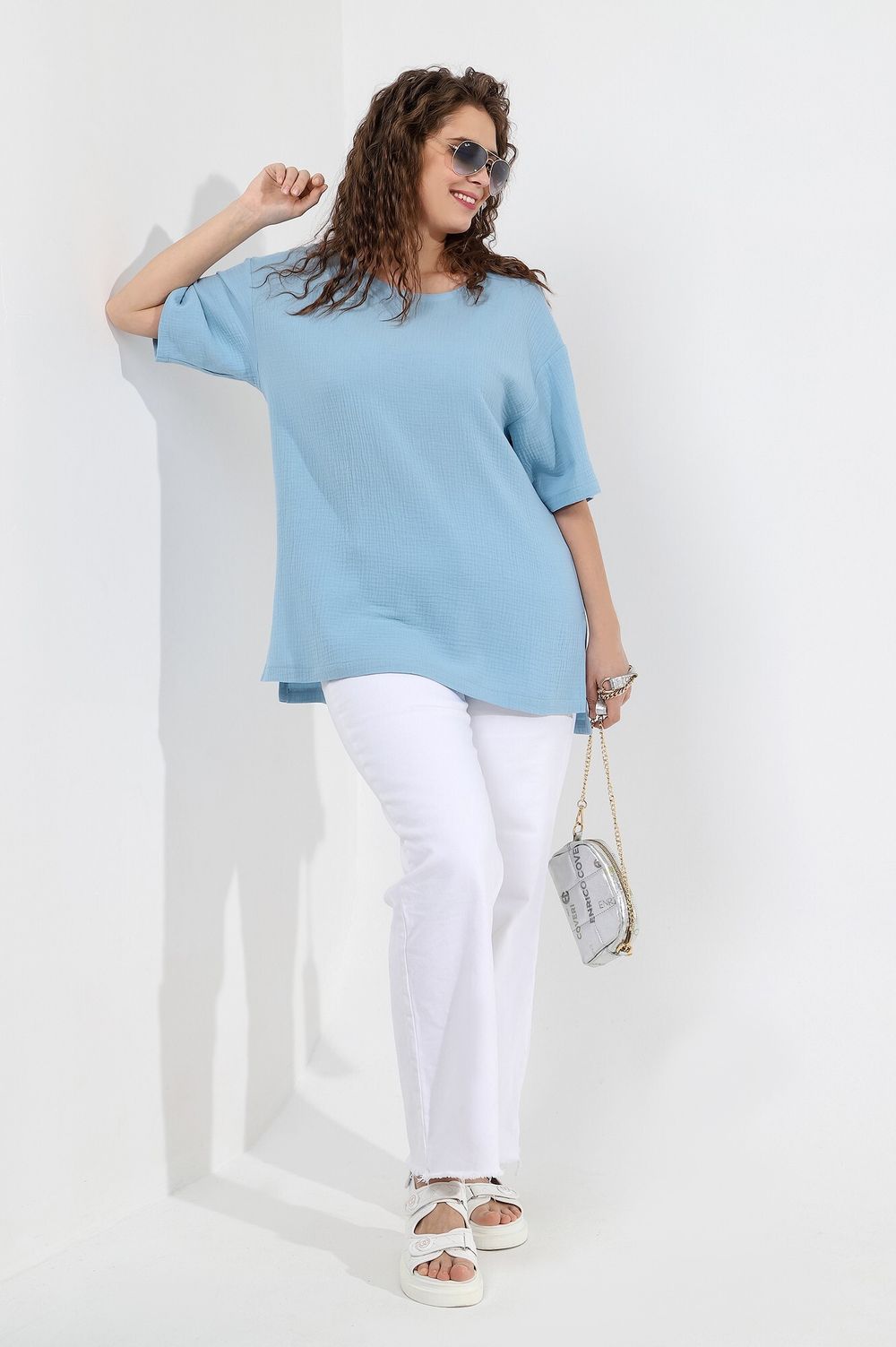 Блузка Виола-1 Виотекс ГОЛУБОЙ