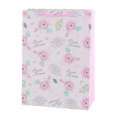 Пакет подарочный "Самой нежной" 31*12*42 см