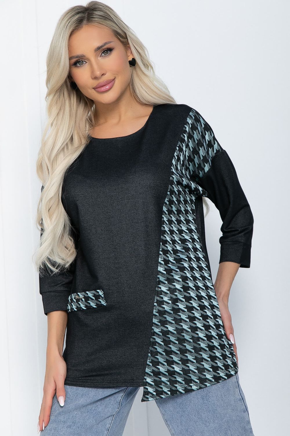 Джемпер Глория (графит/тиффани) Б12199-30 LT Collection