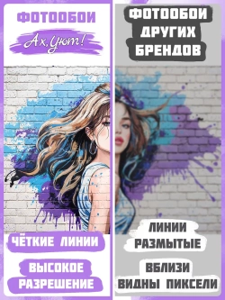 3D Фотообои подростковые граффити с девушкой