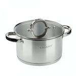 Кастрюля нержавеющая сталь 4,5 л ЭТНА со стеклянной крышкой, толщина дна 3 мм, индукция, для всех видов плит