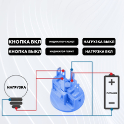 Кнопка металлическая, с индикатором, для монтажа на корпус (12-24 В, 22 мм)