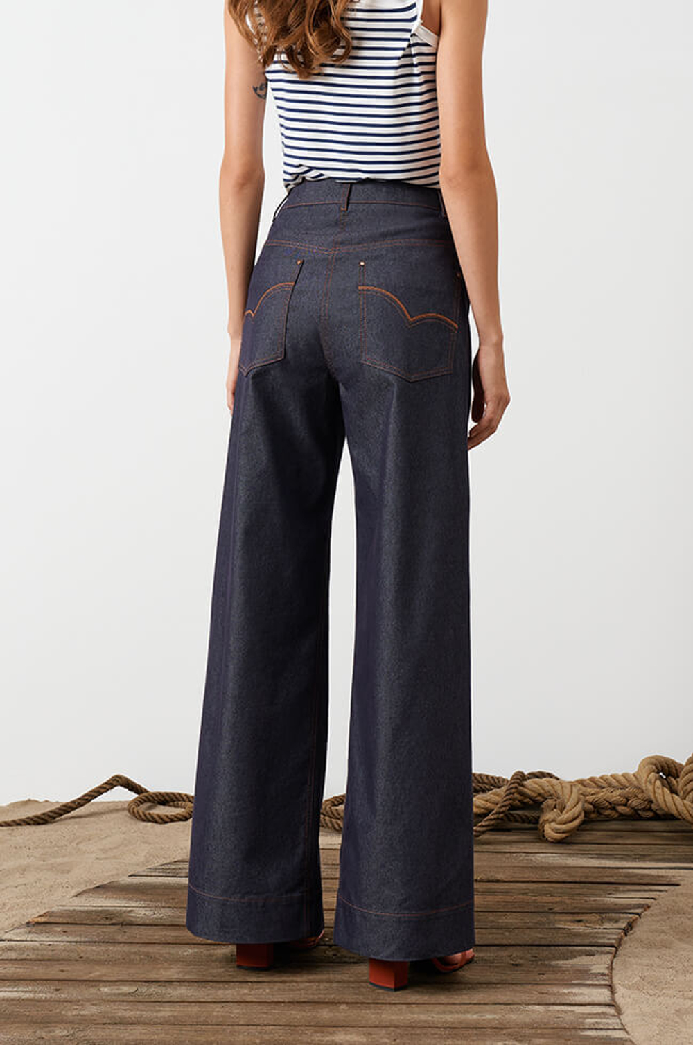 31038 Брюки женские (синий джинс)