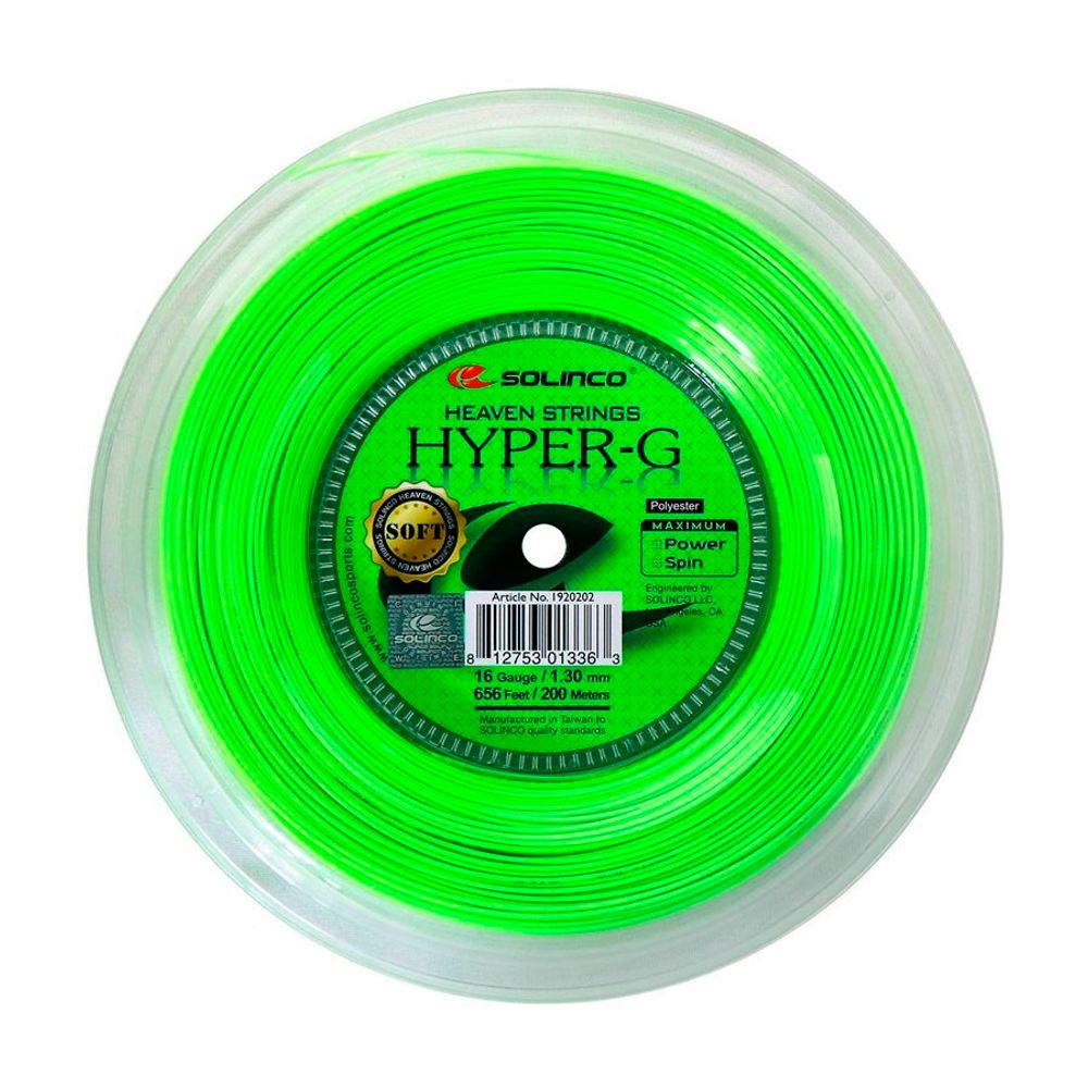Струны для тенниса SOLINCO HYPER GREEN В нарезке (1 натяжка) 12 м