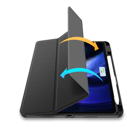 Чехол книжка черного цвета от Dux Ducis для Xiaomi Pad 6 и Pad 6 Pro, серия Toby Series Case, с функцией пробуждения и сна
