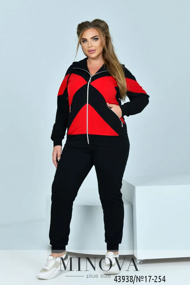 Костюм 17-254-черный-красный Minova