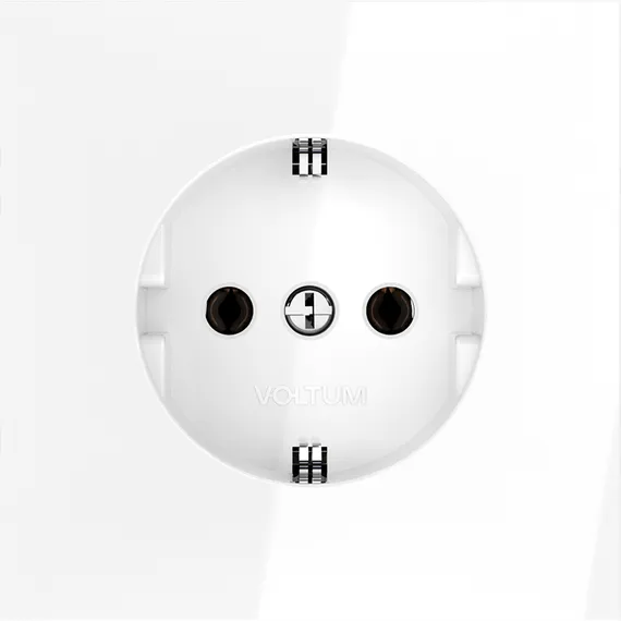 Розетка встраиваемая VOLTUM S70 с заземлением 16А, (белый глянцевый) vls040101