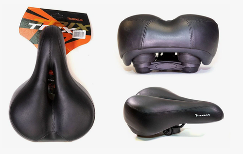 Седло TRIX комфорт 270x200 мм, эластомерное, с эффектом памяти, с вентиляцией, черное (20)