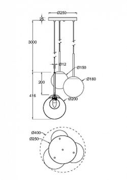 Подвесной светильник Maytoni Basic form MOD521PL-03G