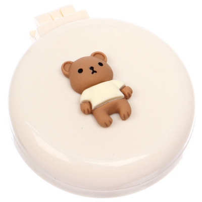 Расчёска массажная складная с зеркалом «БАМБИ БУМ», цвет капучино, d-6.5см (пакет с подвесом)