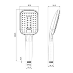 Лейка для душа Milardo ILS3FCSM18 "Ideal Spa" квадрат, 3 режима, ХРОМ, коробка