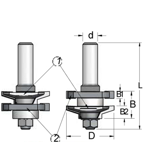 Фреза мебельный фасад кантри D41 B22 подшипник хвостовик 12_S RG50002