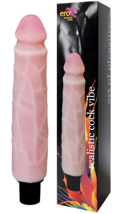 Вибратор Realistic Cock Vibe телесного цвета - 25,5 см.