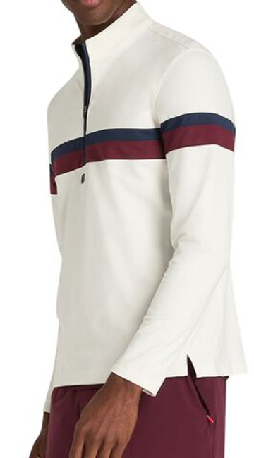 Мужская теннисная футболка с длинным рукавом Wilson Elevate Performance Half-Zip Longsleeve - sandrift