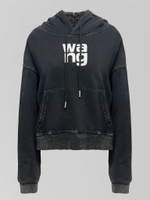 Толстовка Original Design 23508.5 укороченная с капюшоном и карманом кенгуру с надписями спереди