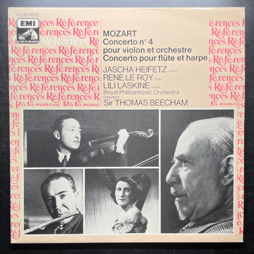 Моцарт - Концерт №4 для скрипки с оркестром, Концерт для Флейты И Арфы (Франция 1980г.)