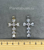 Подвеска люкс (Корея) крест со стеклом 0880