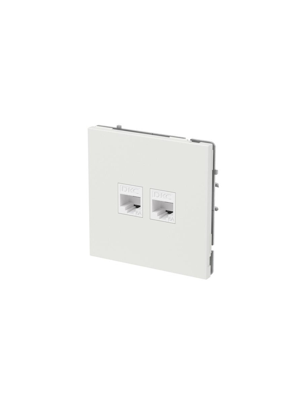 Розетка компьютерная 2-м KANT RJ45 кат.6A без шторки бел. песок DKC 7010674