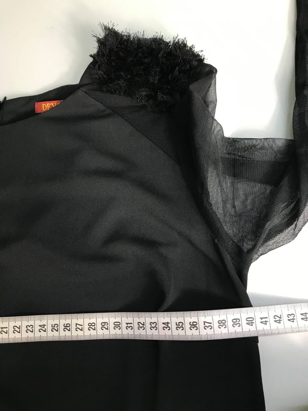 Платье DEVORE вечернее, изысканное за счет прозрачных элементов, 44 размер