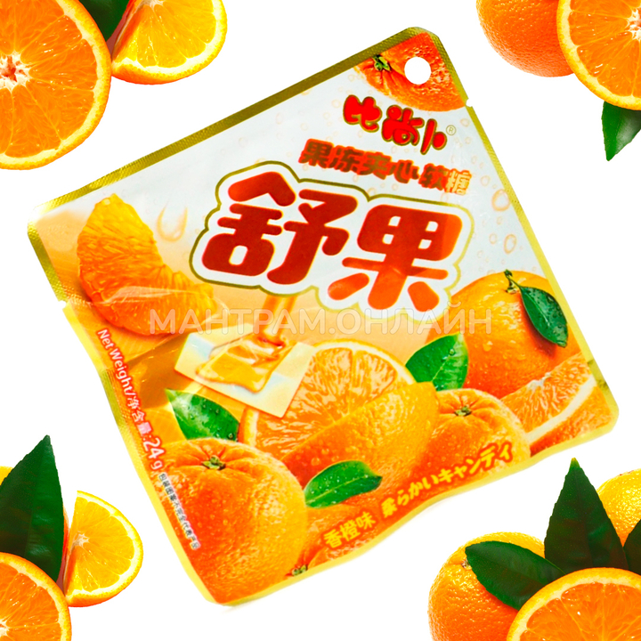 Конфеты жевательные Shuguo Mixed Gel Candy с начинкой вкус апельсин 24 г