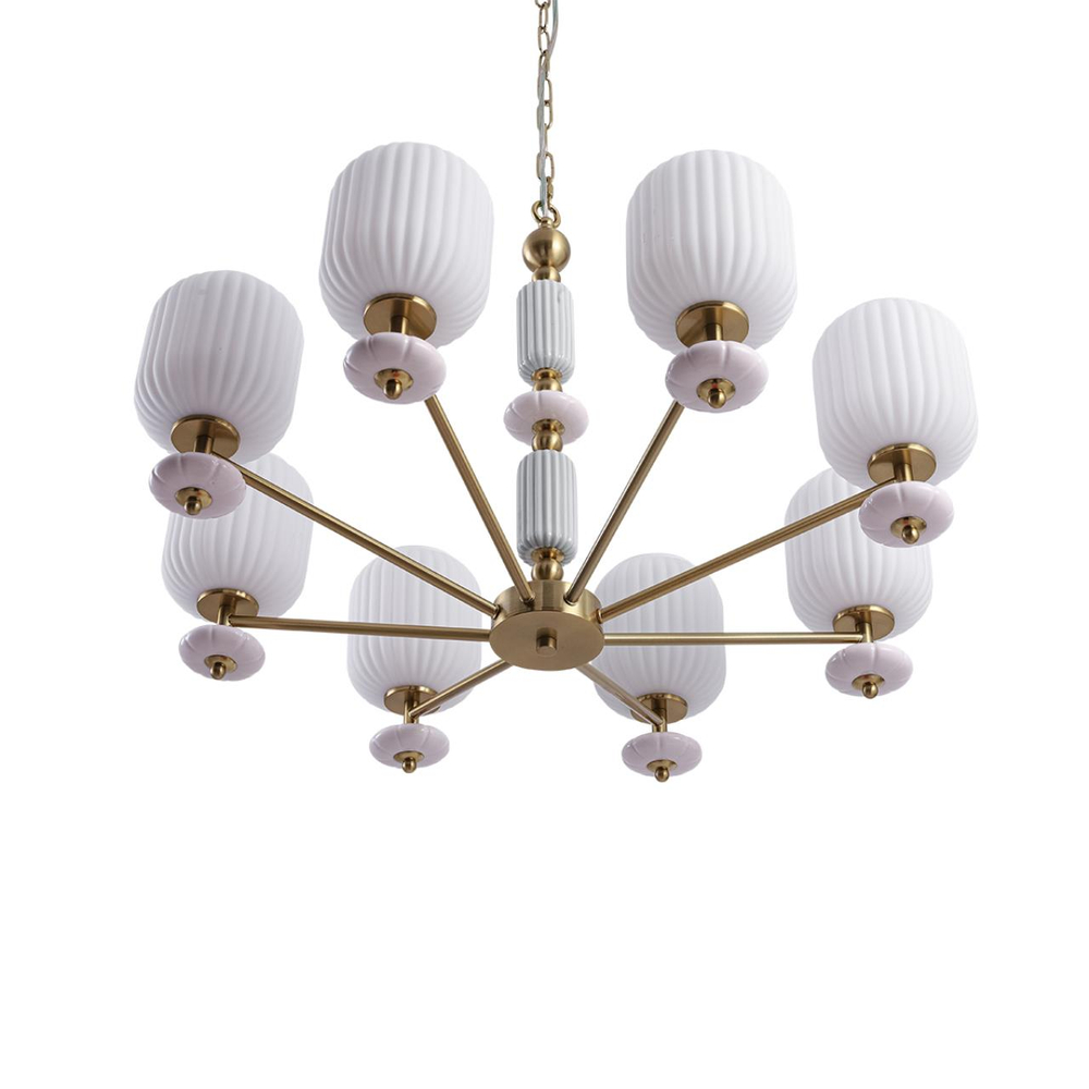 8334/8 MODERNI LN26 32 бронза/белый, металл/керамика/стекло Люстра E27 8*40W 220V ALEGRA