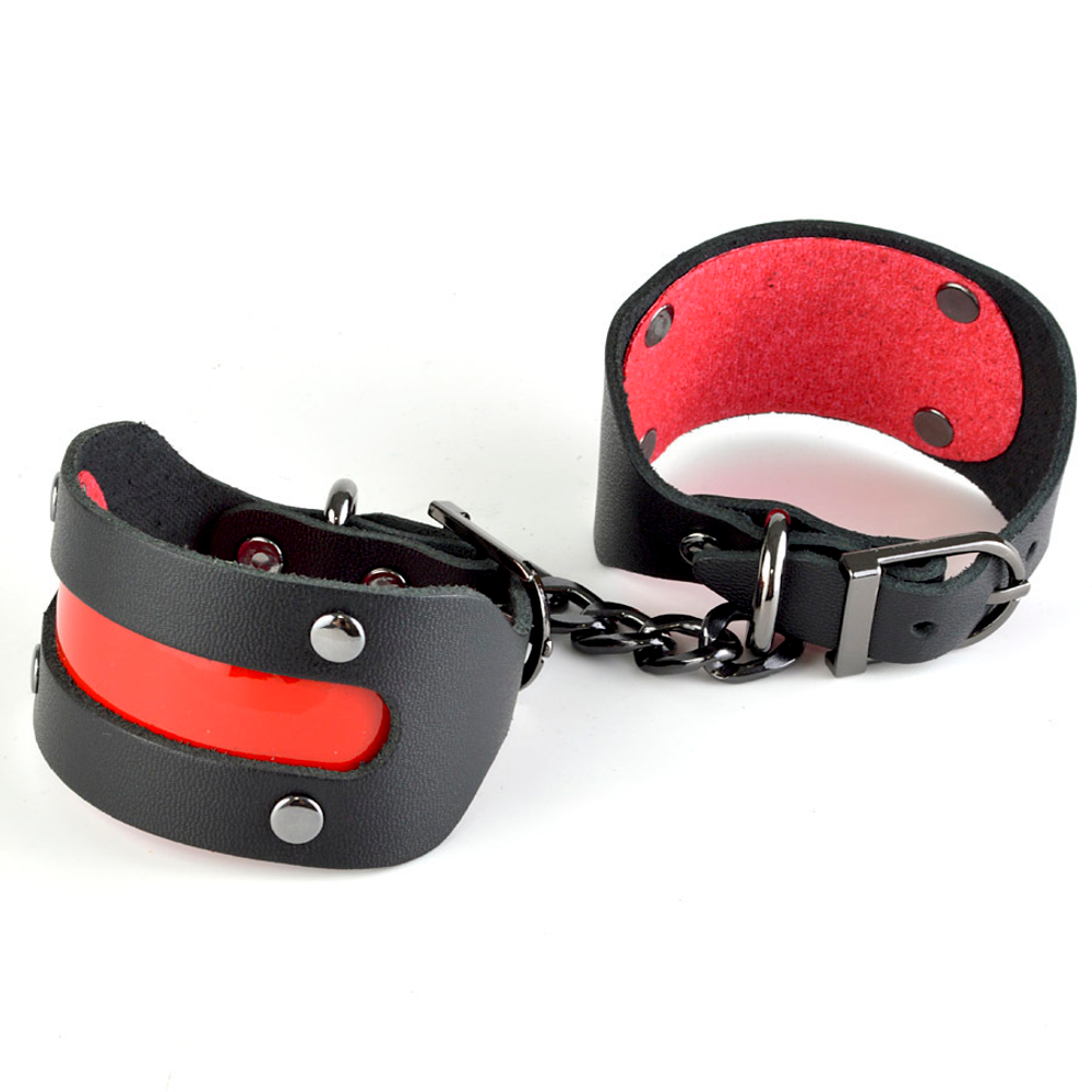 Наручники Sitabella Пятница черный-красный кожа