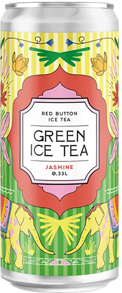 Чай Холодный Зеленый Рэд Баттон Грин Айс Ти Жасмин / Red Button Green Ice Tea Jasmine 0.33 - банка