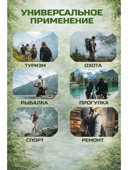 Налобный аккумуляторный фонарь с Power Bank и Zoom 8 режимов