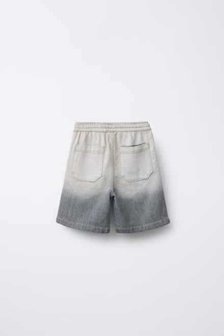 ZARA ДЖИНСОВЫЕ ШОРТЫ С ЭФФЕКТОМ ДЕГРАДЕ, ЧЕРНЫЙ