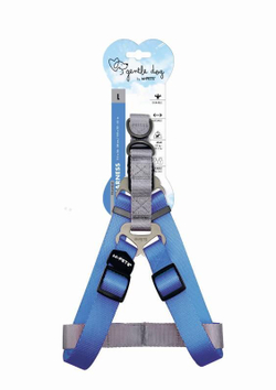 Шлейка для собак GENTLE DOG L, 2.5 x 56 - 84 см голубая