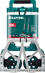 KRAFTOOL ATLANT, до 120кг, каркас и платформа из алюминия, платформа 48.5х35см, колеса d18см, вес 6.9кг, складная хозяйственная тележка (38751-120)