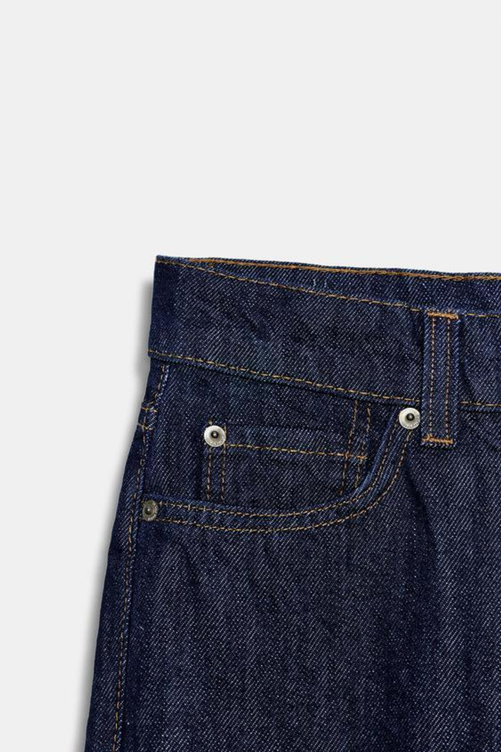 ZARA ДЖИНСЫ ZW COLLECTION ПРЯМОГО КРОЯ С ВЫСОКОЙ ПОСАДКОЙ, СИНИЙ