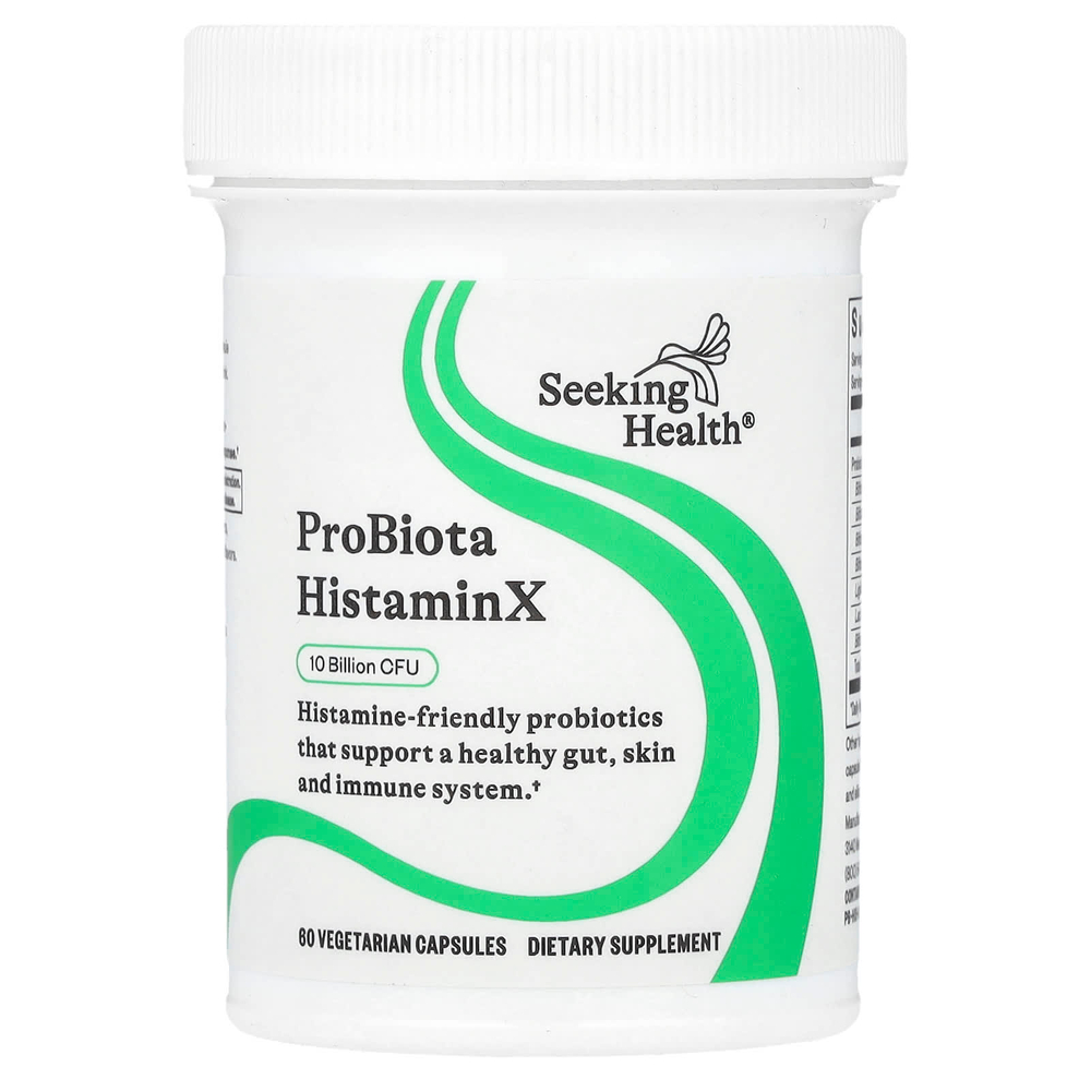 Seeking Health, ProBiota HistaminX, пробиотики, 10 млрд КОЕ, 60 вегетарианских капсул