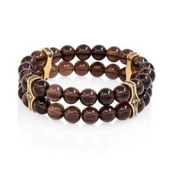 Браслет Всевидящее Око из Бронзы Двойной с раухтопазом 8 мм